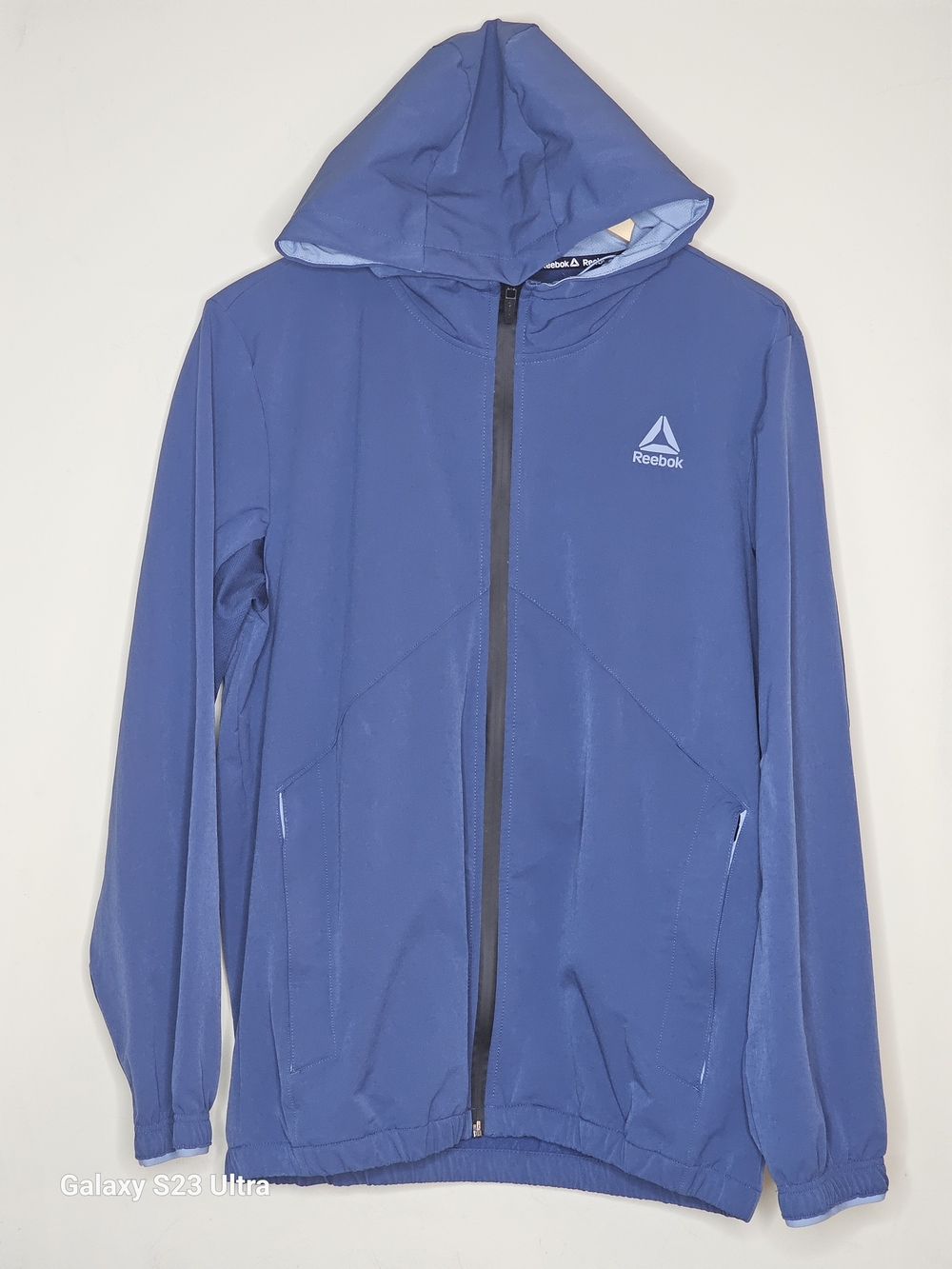 Reebok Blue Hooded Zip-Up Jacket For Men